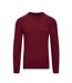 Mens classic crew neck jumper berry Raging Bull