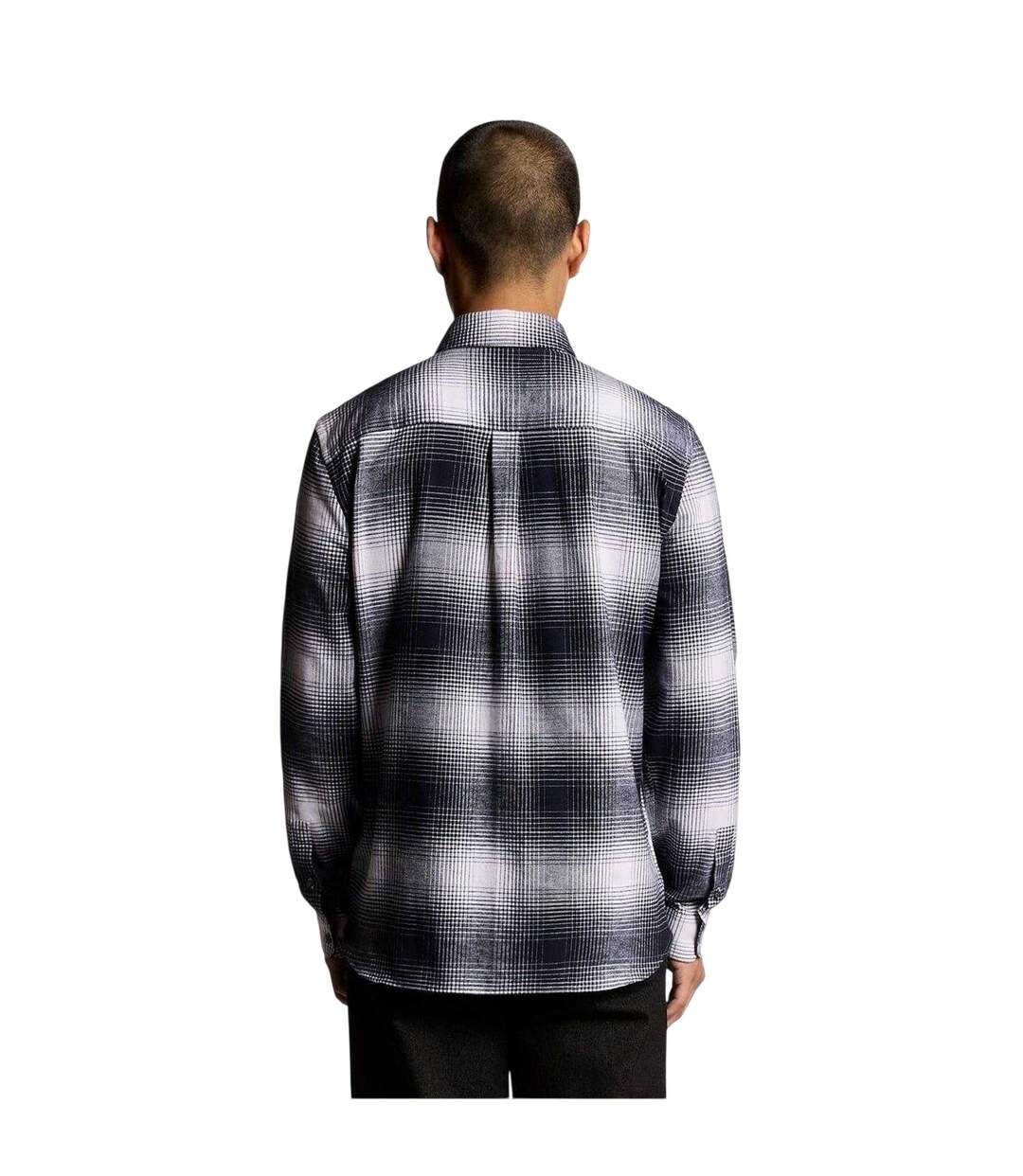 Chemise Manches Longues En Flanelle Motif/style Motif Écossais Homme Bleu Nuit Blanc À Carreaux Lyle & Scott-3