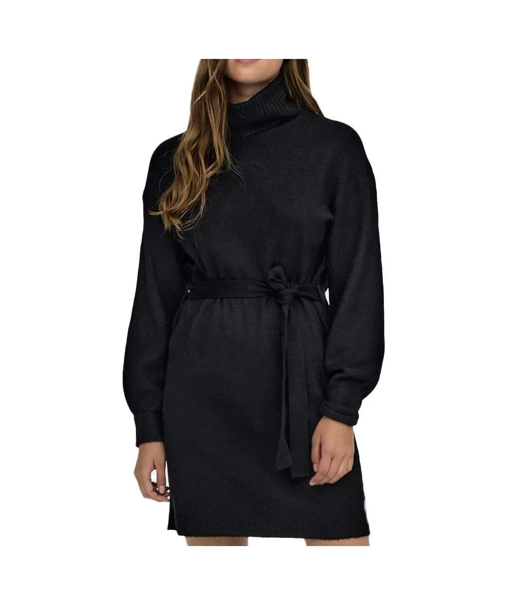 Robe col roulé noir femme jdy roll neck-1