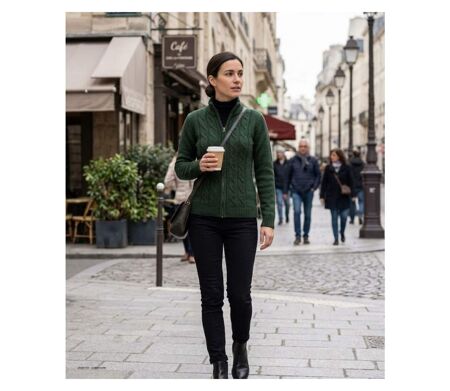 Cardigan zippé avec laine SAMY2