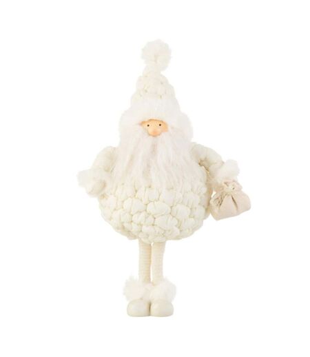 Statuette Déco Père Noël Pochon 38cm Blanc