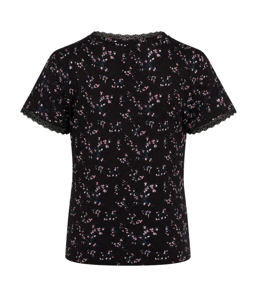 Womens/ladies Jordan Floral V Neck T-shirt Black CCDK Copenhagen-2