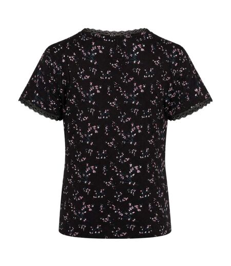 Womens/ladies Jordan Floral V Neck T-shirt Black CCDK Copenhagen