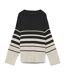 Pull beige/noir à rayures femme vero moda saba stripe-1