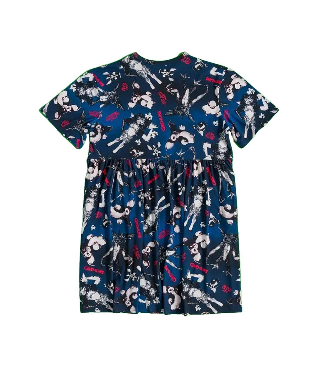 Womens/ladies Smoky All-over Print Smock Dress Navy Gremlins-2