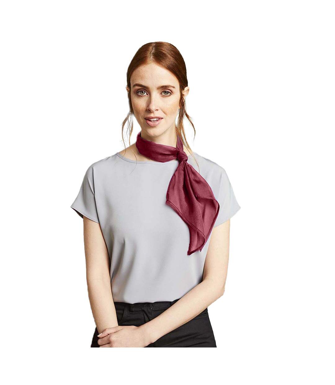 Foulard de travail femme taille unique bordeaux Premier-2