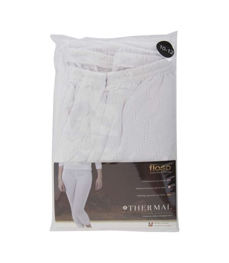 FLOSO Ladies/Womens Thermal Underwear Long Jane (Viscose Premium Range) (White) - UTTHERM132