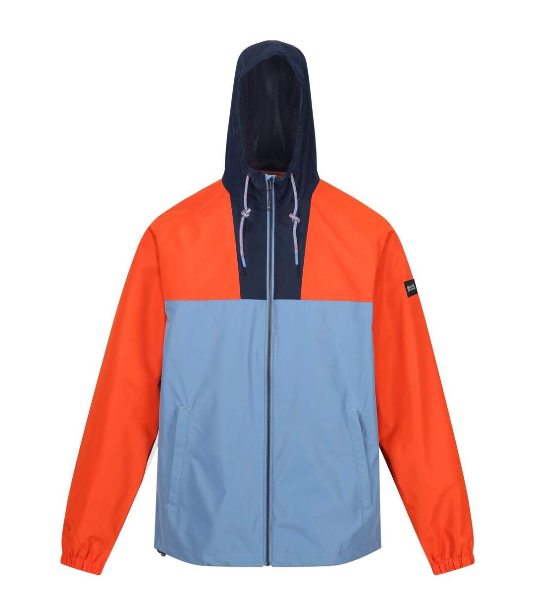 Mens Belcastel Waterproof Jacket Rusty Orange Coronet Blue Navy Regatta-1