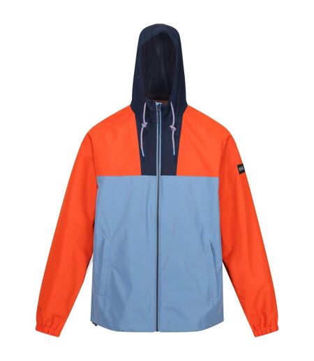 Mens Belcastel Waterproof Jacket Rusty Orange Coronet Blue Navy Regatta