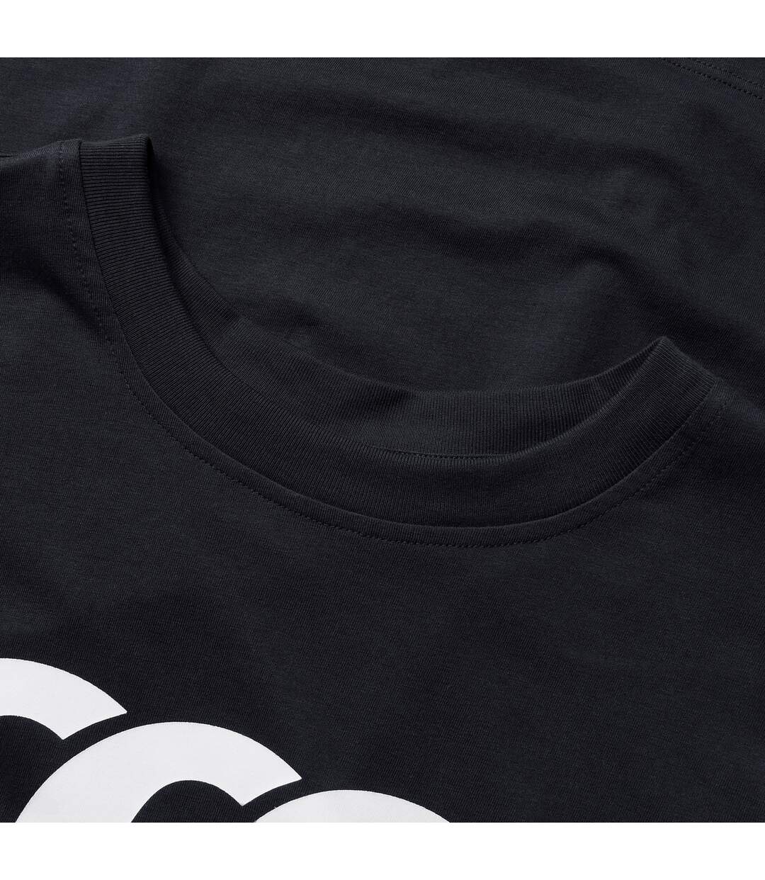 Mens Logo Organic Cotton T-shirt Black Red White Canterbury-4