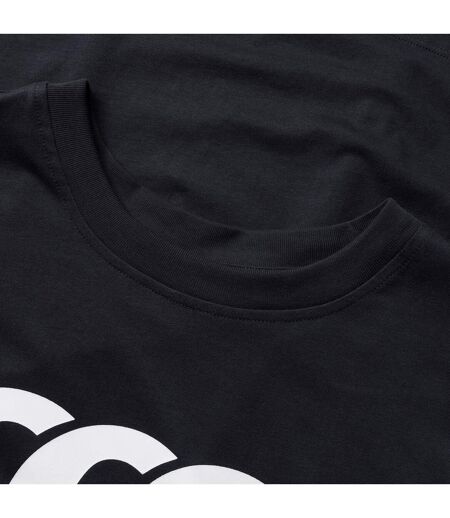 Mens Logo Organic Cotton T-shirt Black Red White Canterbury
