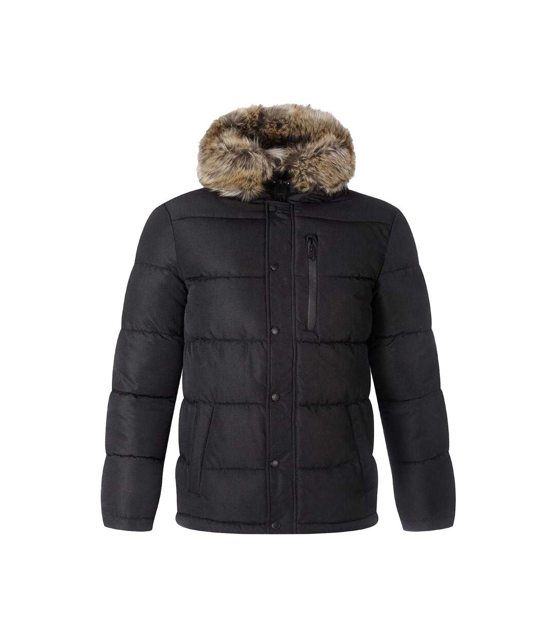 Doudoune Matelassée Motif/style Bord Duveteux Homme Noir Minoti-2