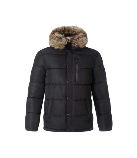 Doudoune Matelassée Motif/style Bord Duveteux Homme Noir Minoti