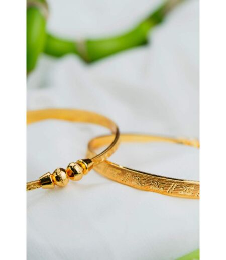 Brass Flat Design Slim Indian Lightweight Ethnic Stacking Wedding Cuff Bangle