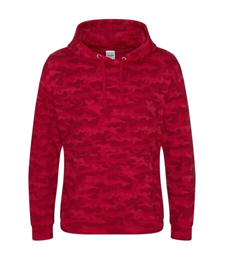 Sweat à capuche homme rouge camouflage Awdis