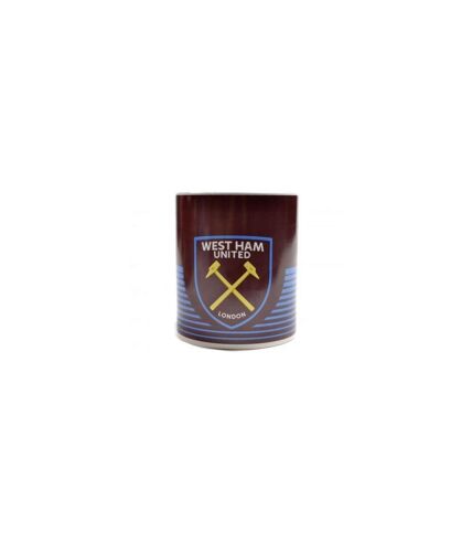 West Ham United FC Linear Mug (Claret Red/Sky Blue) (One Size)
