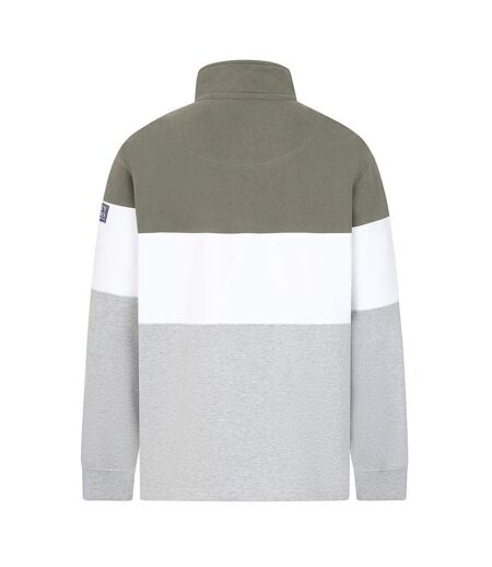 Sweat Motif/style Contrasté Homme Vert Kaki Gris Chiné Lazy Jacks