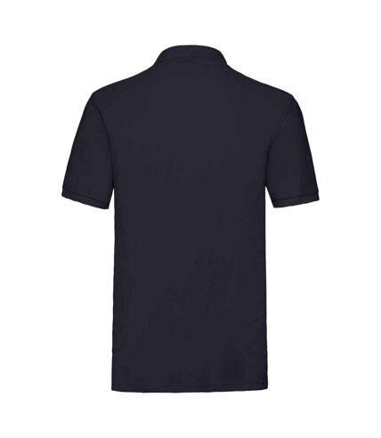 Mens premium cotton pique polo shirt deep navy Fruit of the Loom