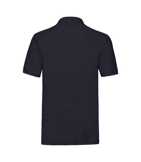 Mens premium cotton pique polo shirt deep navy Fruit of the Loom