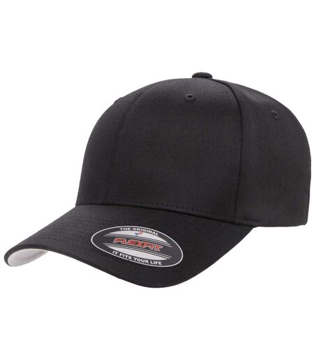 Casquette peignée wooly unisexe noir/blanc Flexfit