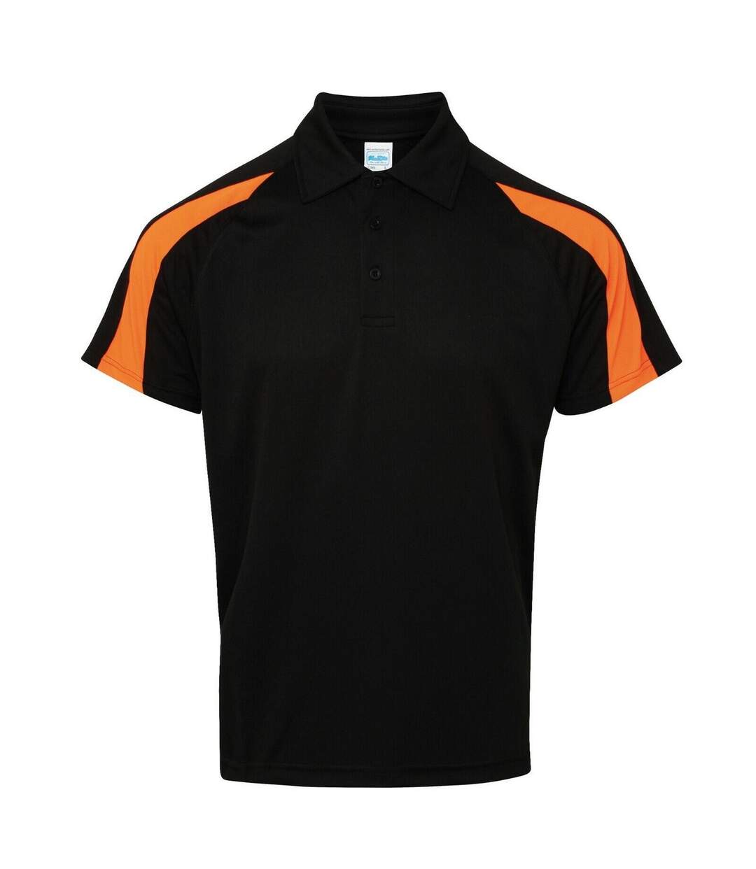 Polo Homme Noir Vif Orange Vif AWDis Cool-1