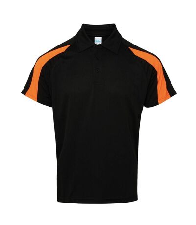 Polo Homme Noir Vif Orange Vif AWDis Cool