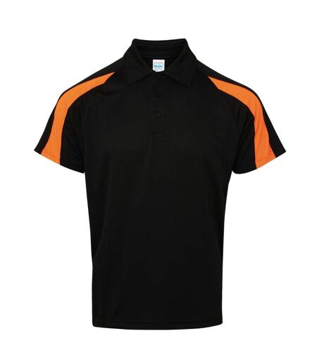 Polo Homme Noir Vif Orange Vif AWDis Cool