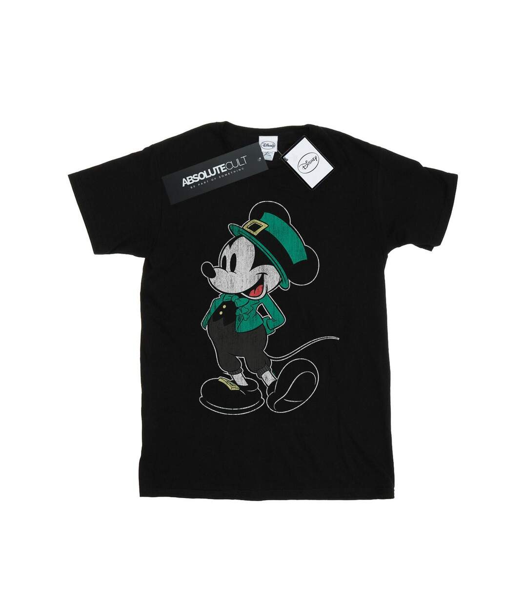 Disney Femme/Les femmes Mickey Mouse St Patrick Costume Coton Boyfriend T-Shirt (Noir) - UTBI37456-1