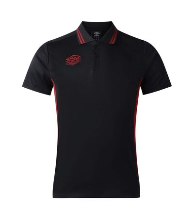 Mens pro training active polo shirt black/red dahlia Umbro