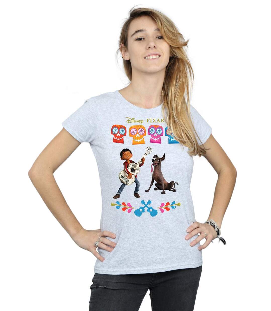 Disney - T-shirt COCO MIGUEL LOGO - Femme (Gris chiné) - UTBI14188-2