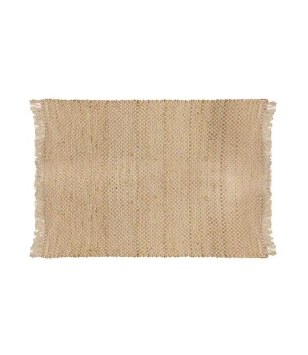 Tapis en toile de jute avec franges 120x170 cm