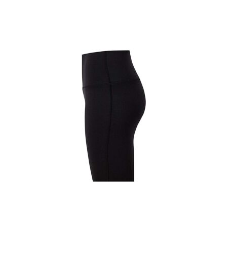 TriDri Womens/Ladies Rib Knit Contrast Bottom Yoga Leggings (Black/Black) - UTRW7676