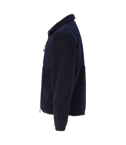 Front Row Mens Sherpa Recycled Fleece Jacket (Navy)