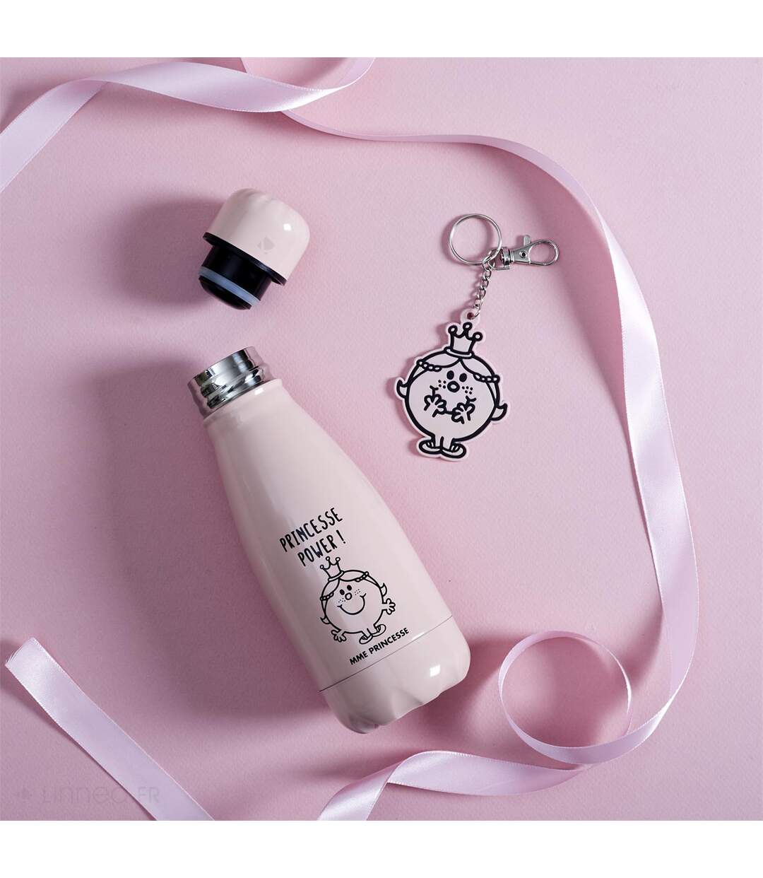 Coffret bouteille isotherme et porte clés MONSIEUR MADAME Madame Princesse-2