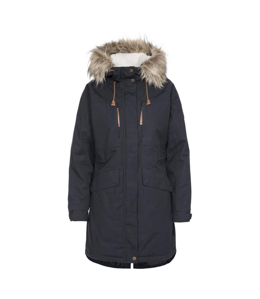 Womens/ladies Faithful Waterproof Jacket Dark Grey Trespass-2