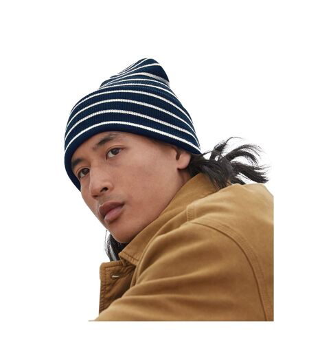 Bonnet Original Adulte Bleu Marine Blanc Doux Beechfield