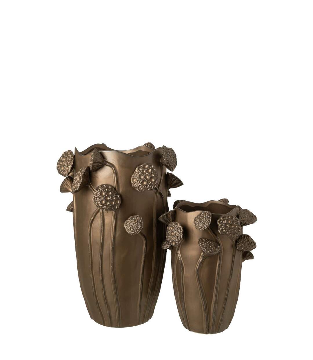 Vase Lotus en Argile Pod 35cm Cuivre-2