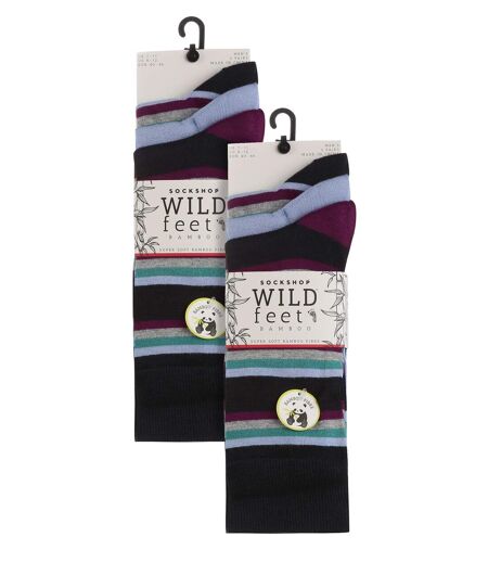 Wildfeet - 6 Pack Mens Bamboo Dress Pattern Socks