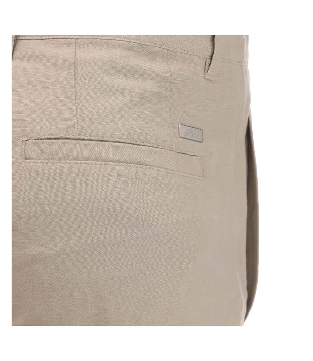 Mens linen rayon twill shorts beige Armani Exchange-3