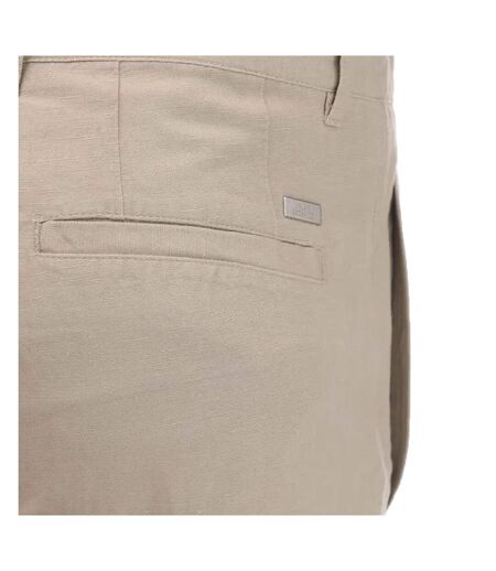 Mens linen rayon twill shorts beige Armani Exchange