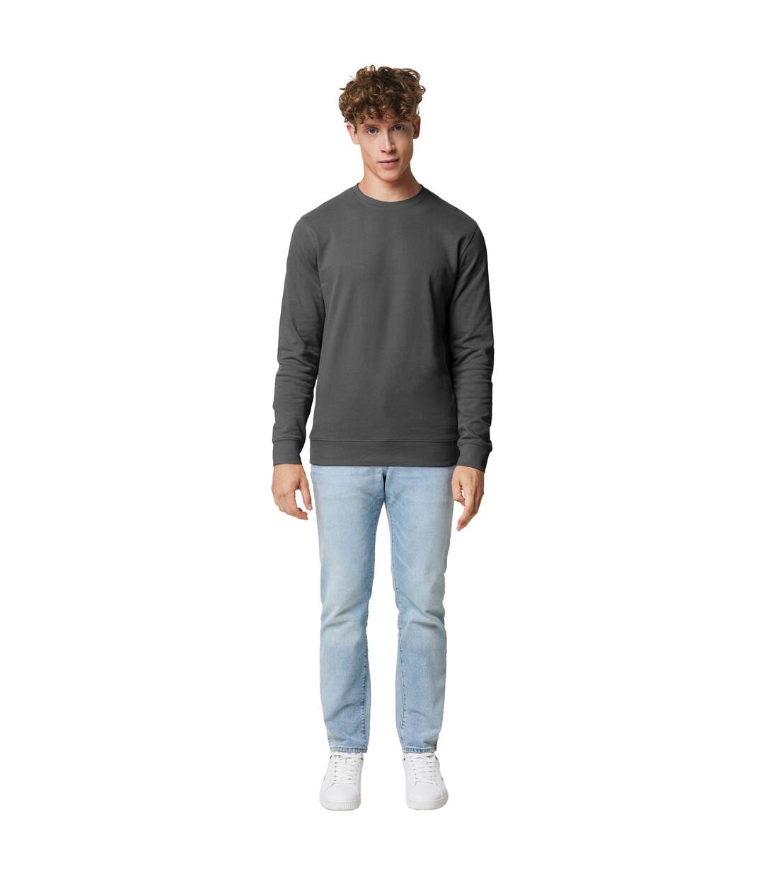 Unisex adult zion recycled cotton crew neck sweatshirt anthracite Iqoniq-3
