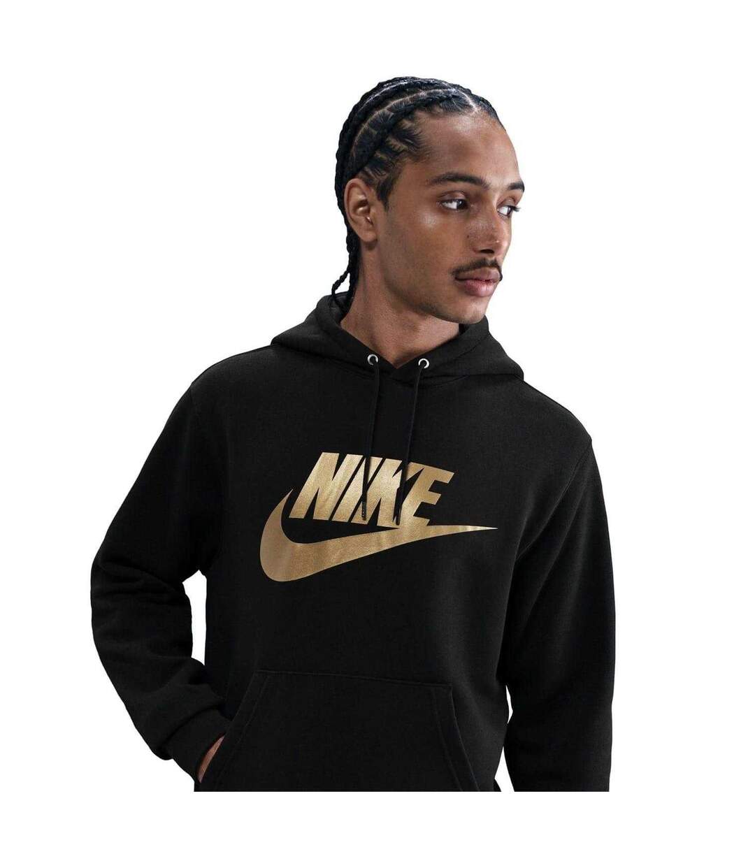 Mens Bold Hoodie Black Gold Nike-3