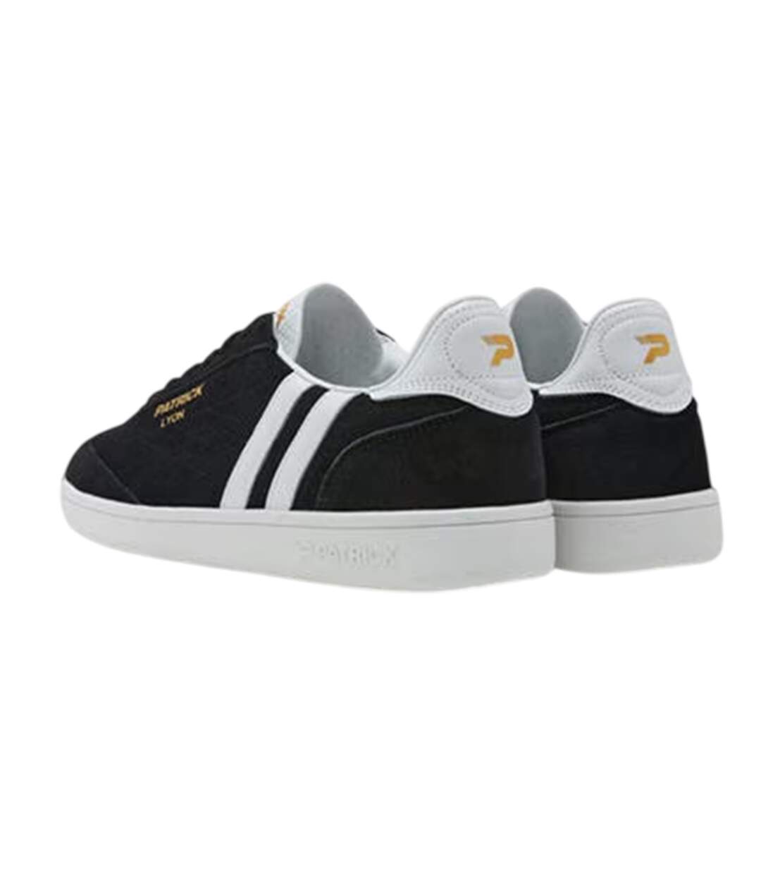 Mens Lyon Leather Cupsole Trainers Black White Patrick-2