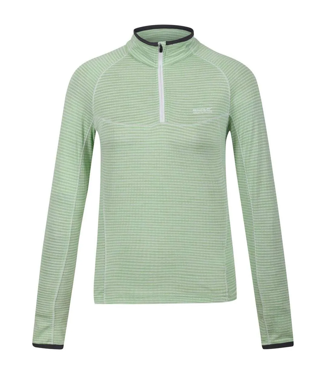 Sweat Cintré À Manches Longues Raglan Et Col Montant Zippé Yonder Femme Vert Pâle Regatta-1