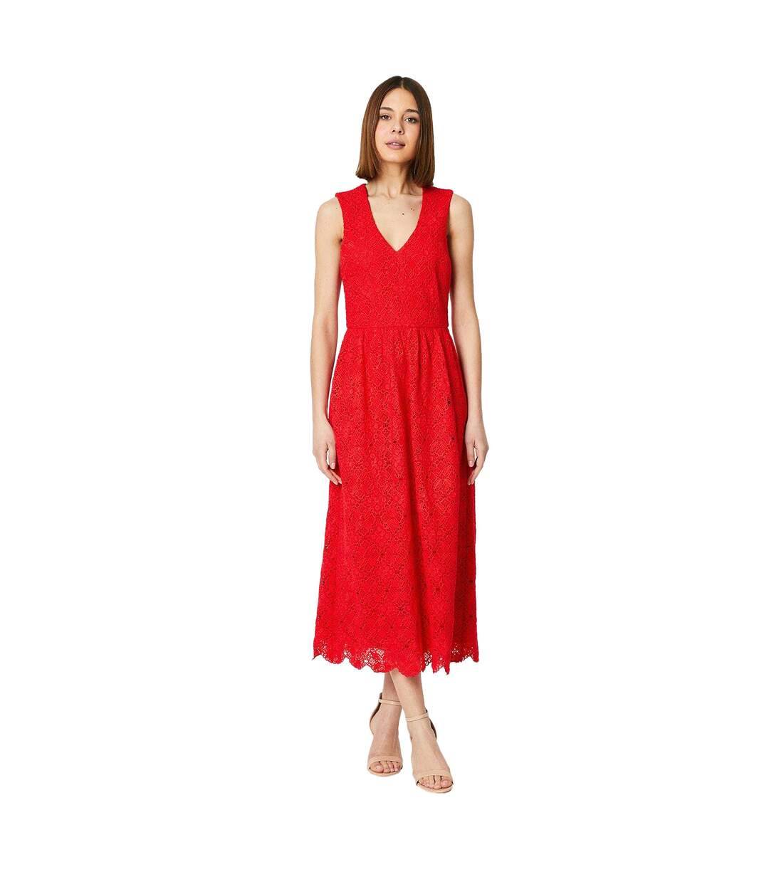 Robe mi-longue femme rouge Dorothy Perkins-1