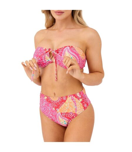 Womens/ladies Tie Detail Bandeau Two-piece Swimsuit Multicoloured Be You