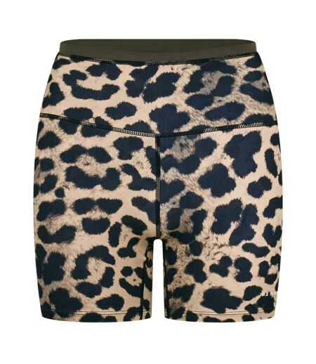 Womens/ladies Leopard Print High Waist Running Shorts Leopard PE Nation