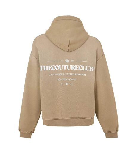 Mens Pullover Hoodie Beige Couture Club