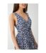 Dorothy Perkins Womens/Ladies Spotted Front Tie Petite Sleeveless Midi Dress (Navy) - UTDP1674