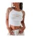 T-shirt Court Motif/style Tricoté Femme Blanc Daisy Street-4